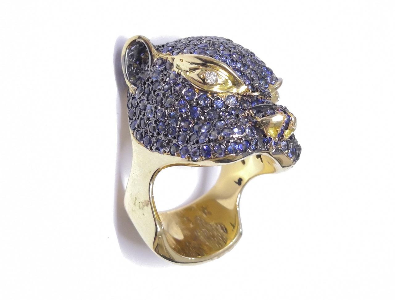 Anel Pantera em Ouro Amarelo 18k com Diamante