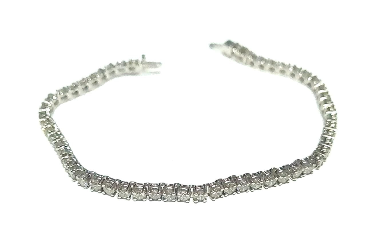 Pulseira Riviera em Ouro Branco 18k com Diamante