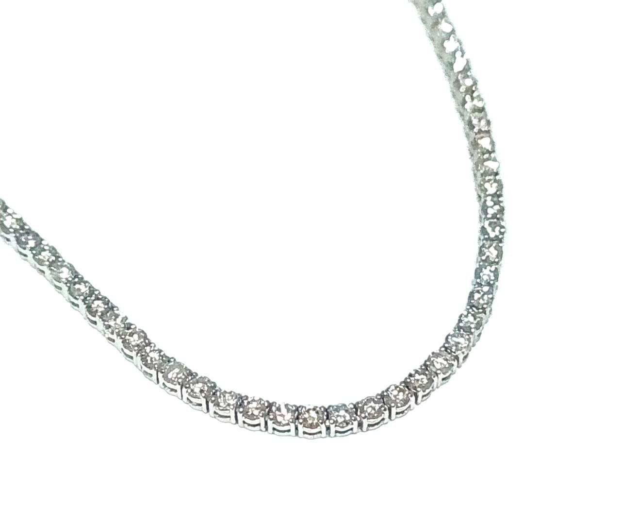 Colar Riviera em Ouro Branco 18k com Diamante