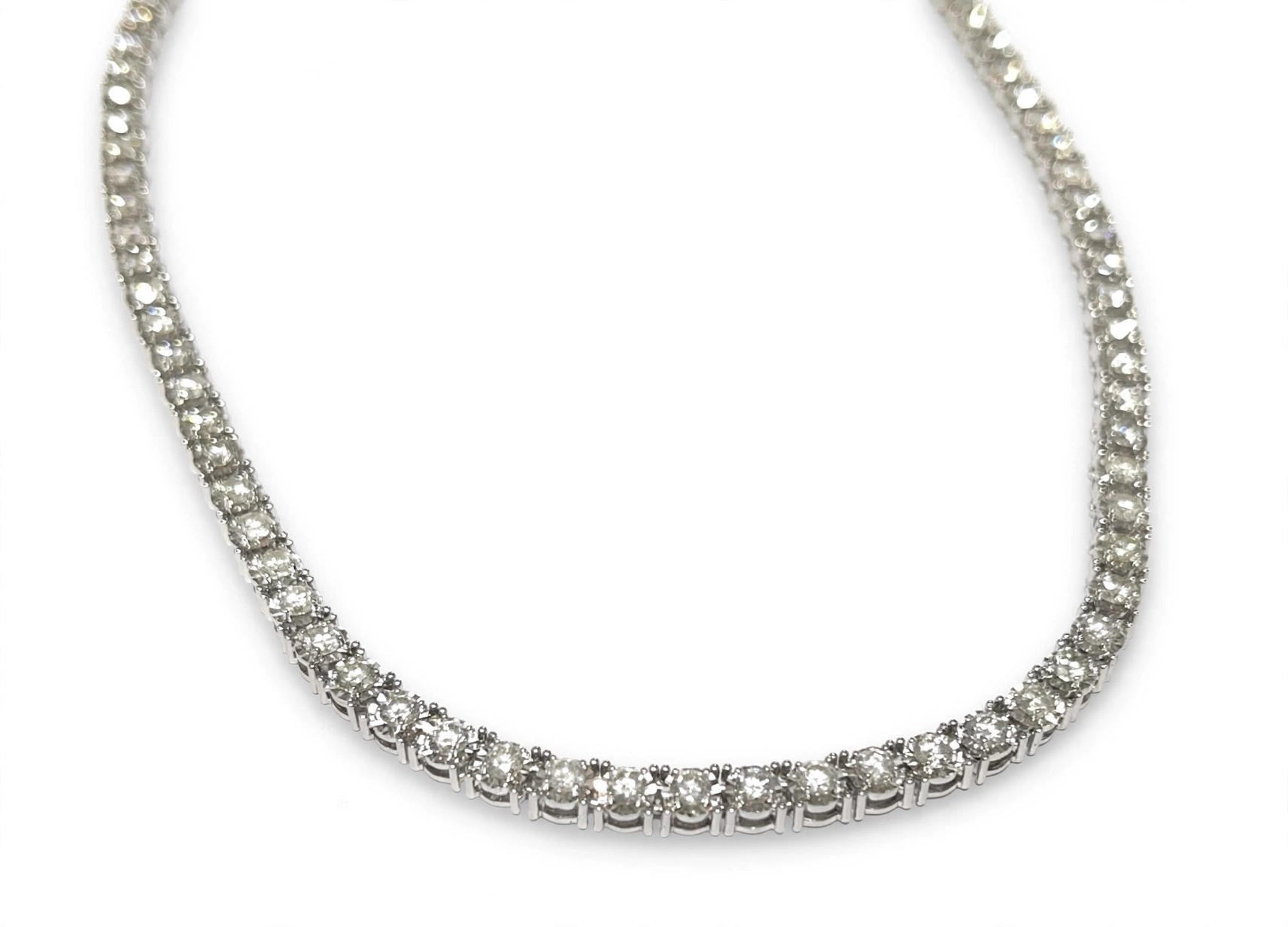 Colar Riviera em Ouro Branco 18k com Diamante II