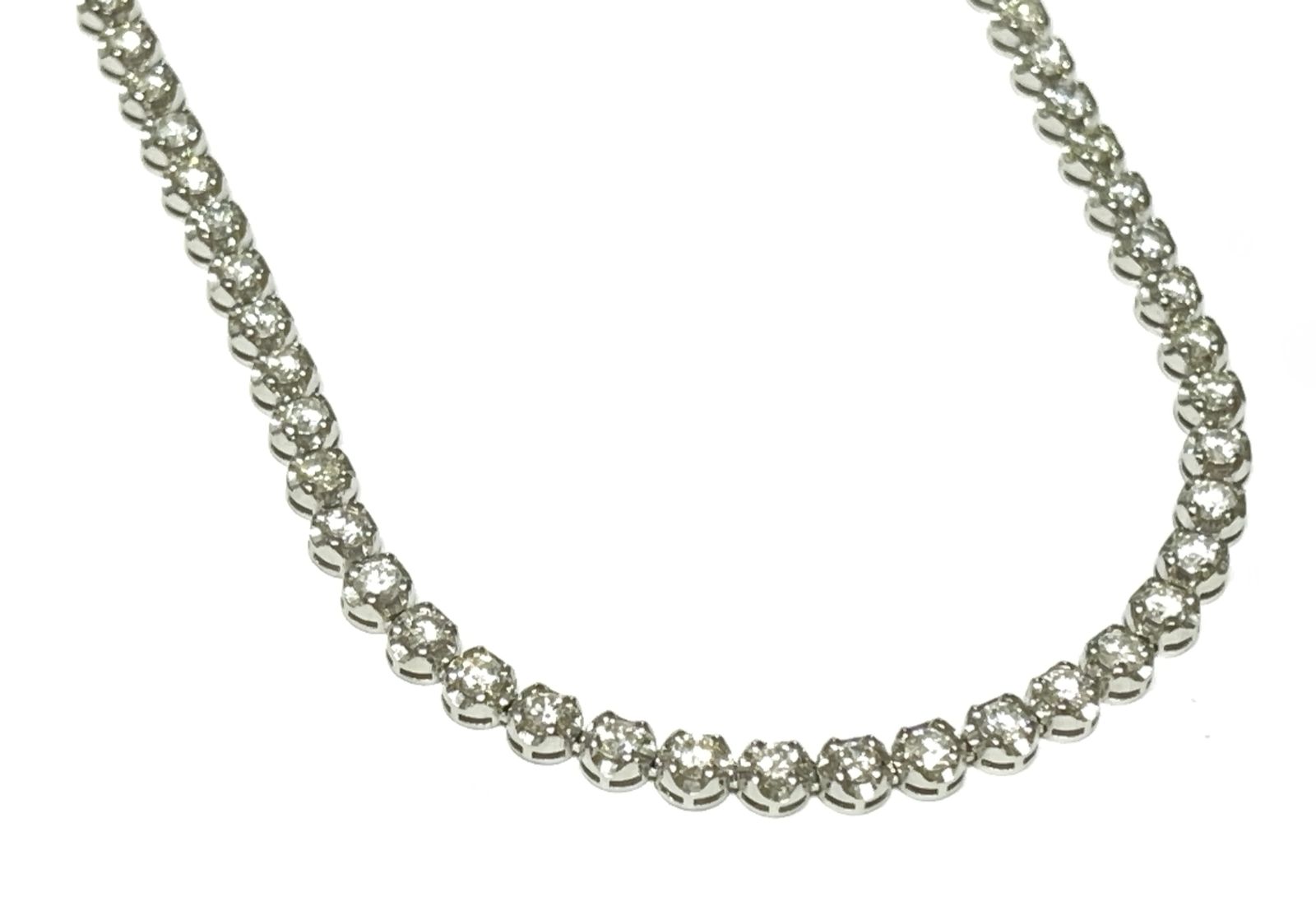 Colar Riviera em Ouro Branco 18k