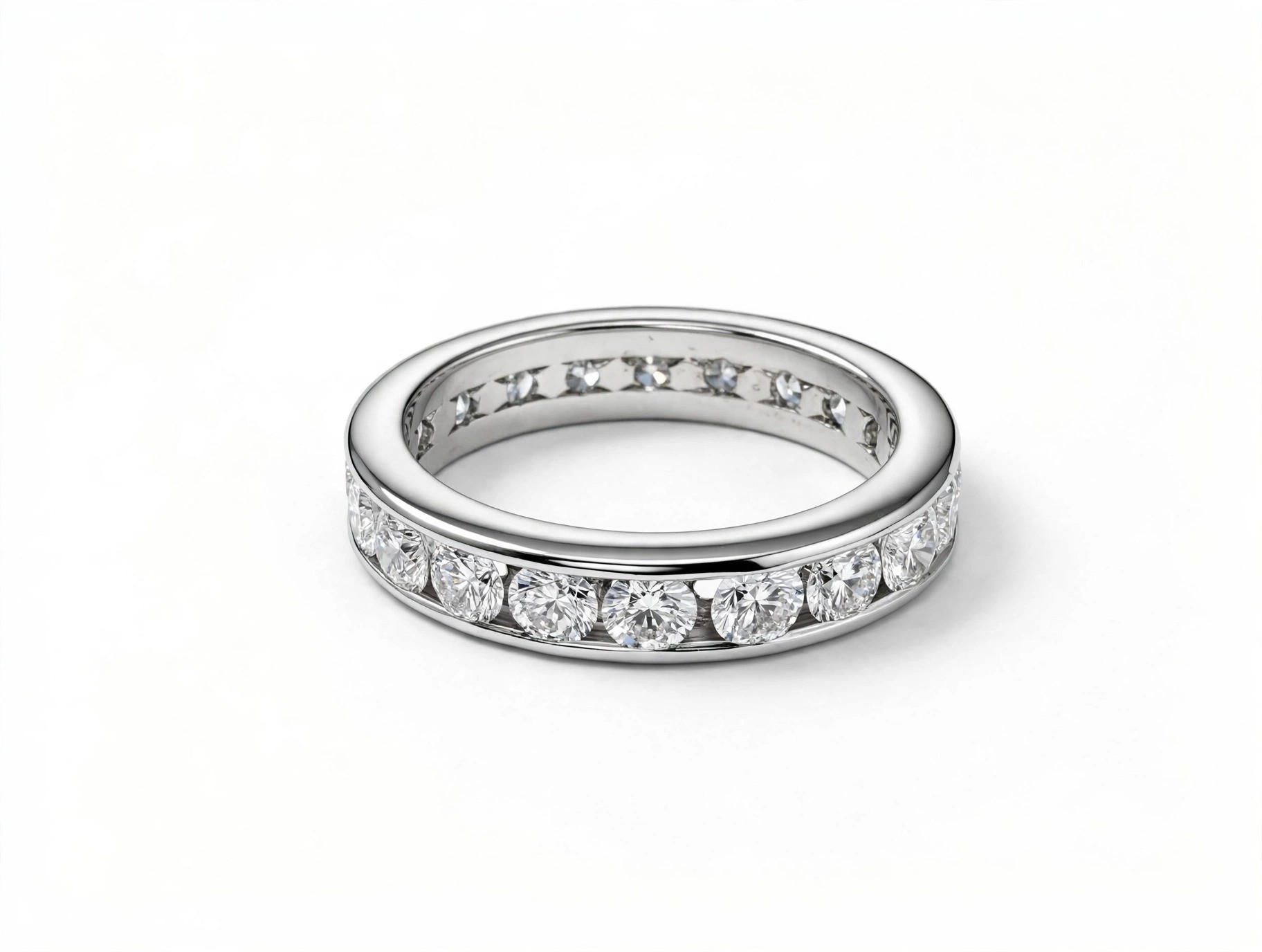 Aliança em Ouro Branco 18k